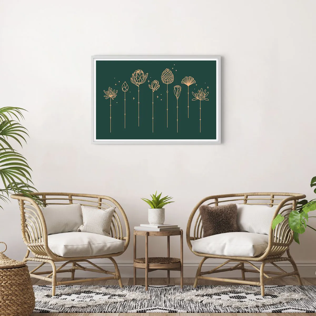 Póster en marco blanco - La familia vegetal - 91x61 cm