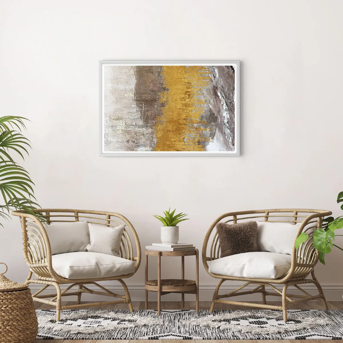 Affisch i vit ram - En gyllene explosion - 91x61 cm