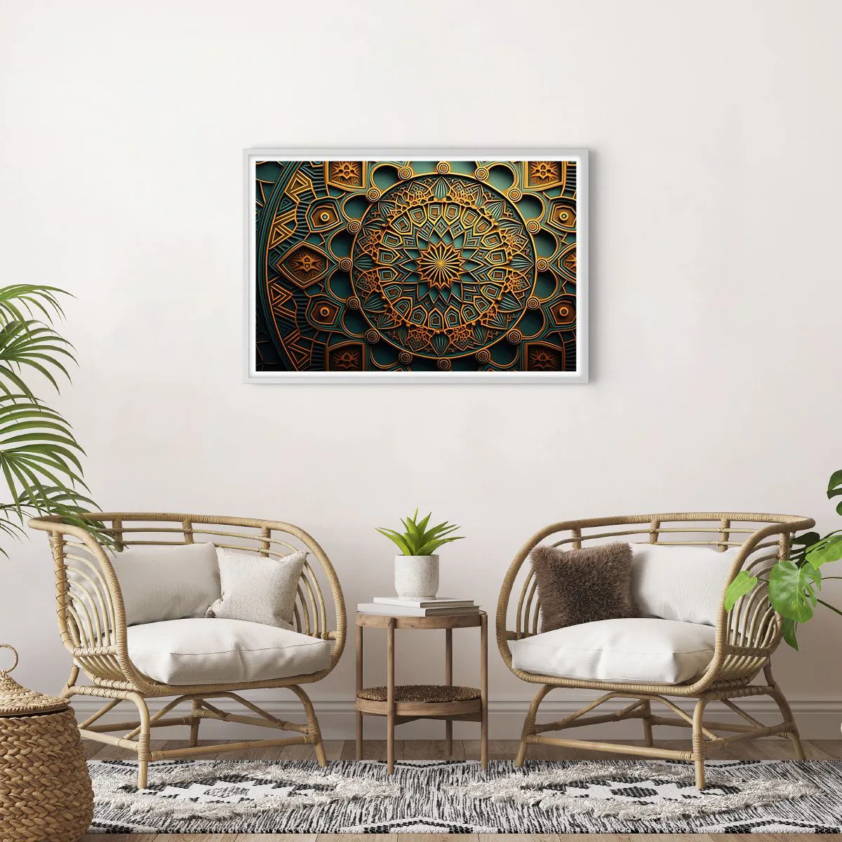 Affiche dans un cadre blanc - Poster - Dans une ambiance arabe - 91x61 cm