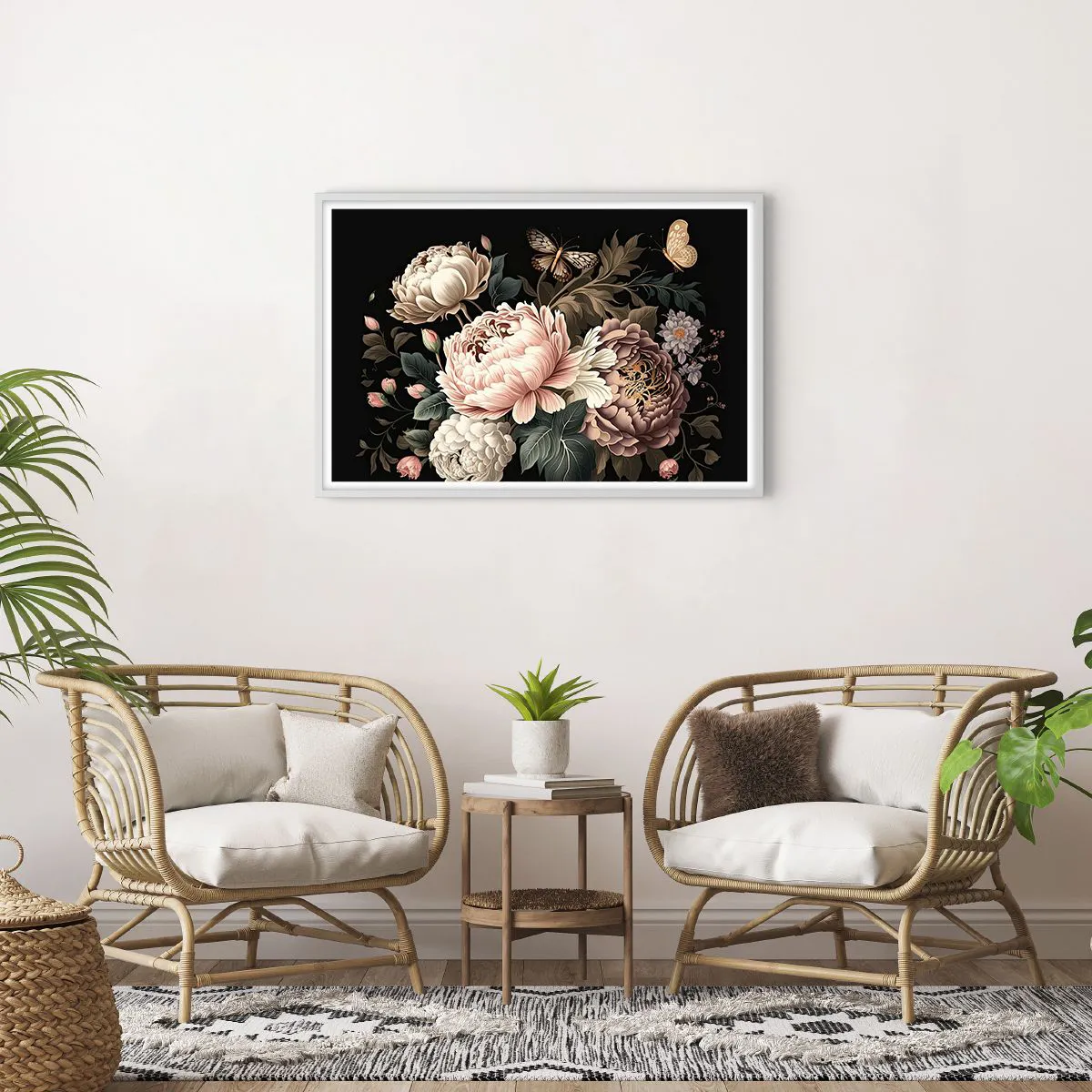 Poster in einem weißen Rahmen - Im Barockstil - 91x61 cm