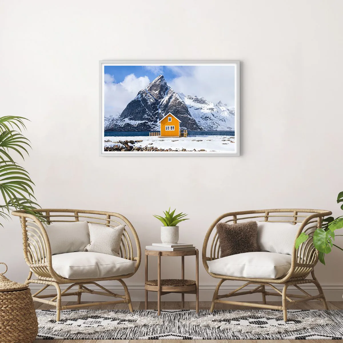 Affisch i vit ram - Skandinavisk semester - 91x61 cm