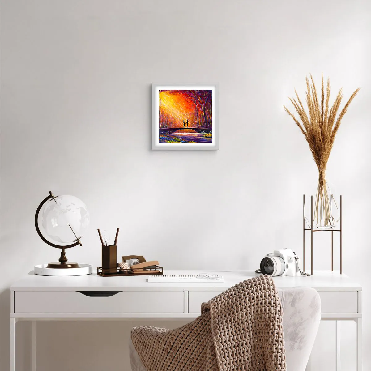 Poster in einem weißen Rahmen - Der Himmel liebt sie auch - 30x30 cm