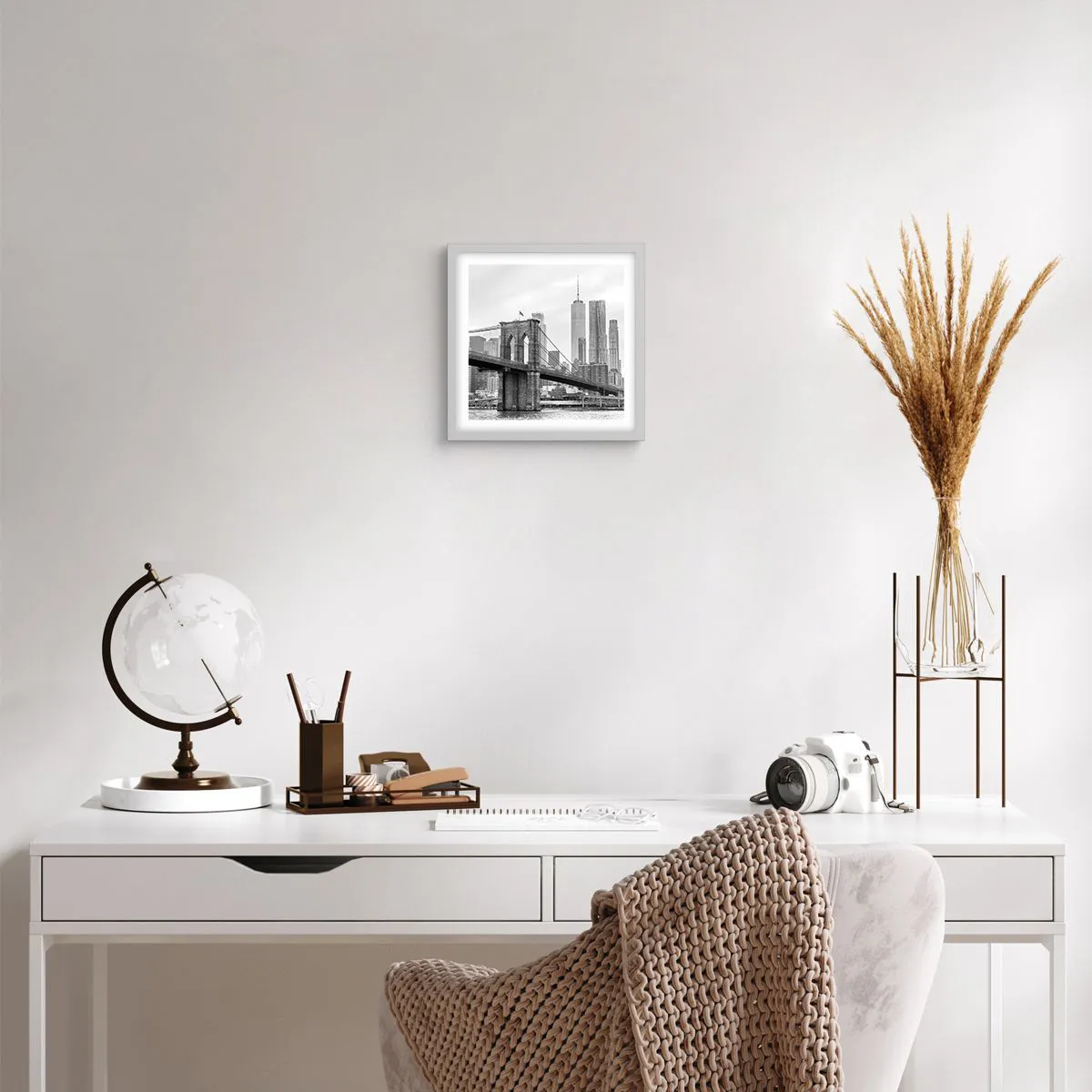 Poster in een witte lijst - New Yorkse sfeer - 30x30 cm