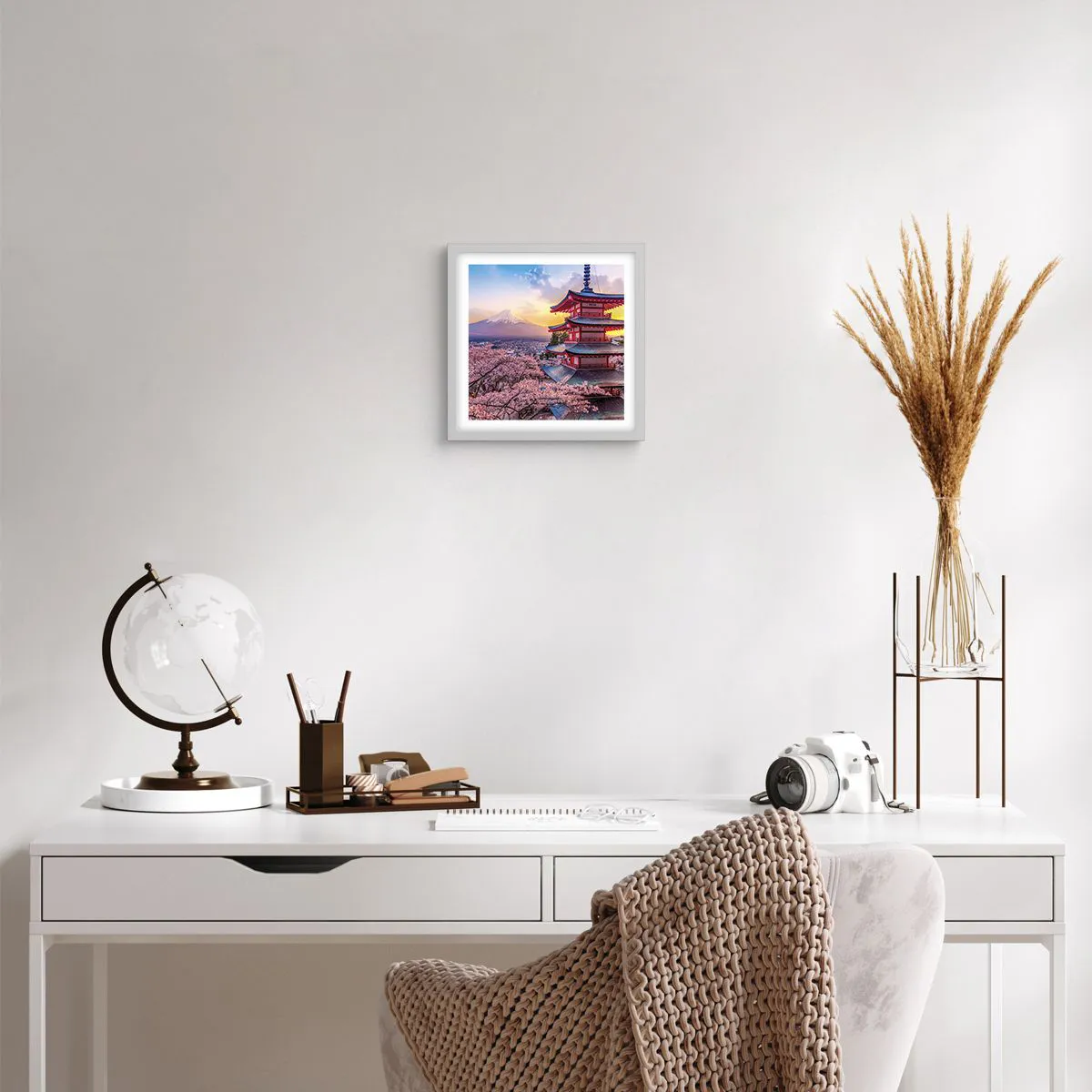 Pôster em moldura branca - A essência do espírito japonês - 30x30 cm