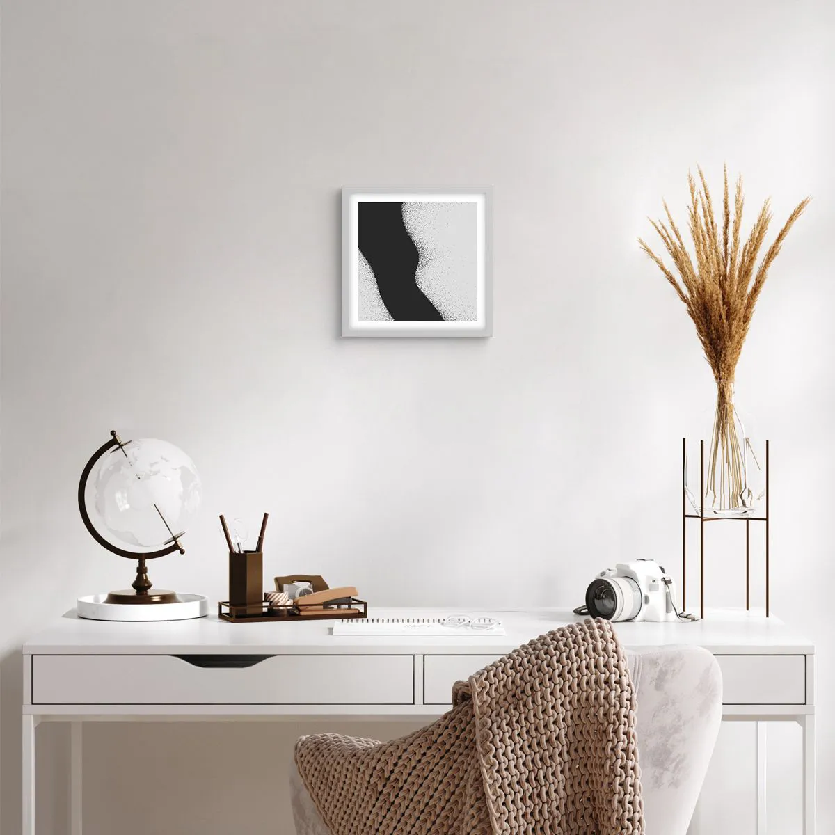 Affiche dans un cadre blanc - Poster - Équilibre fluide - 30x30 cm