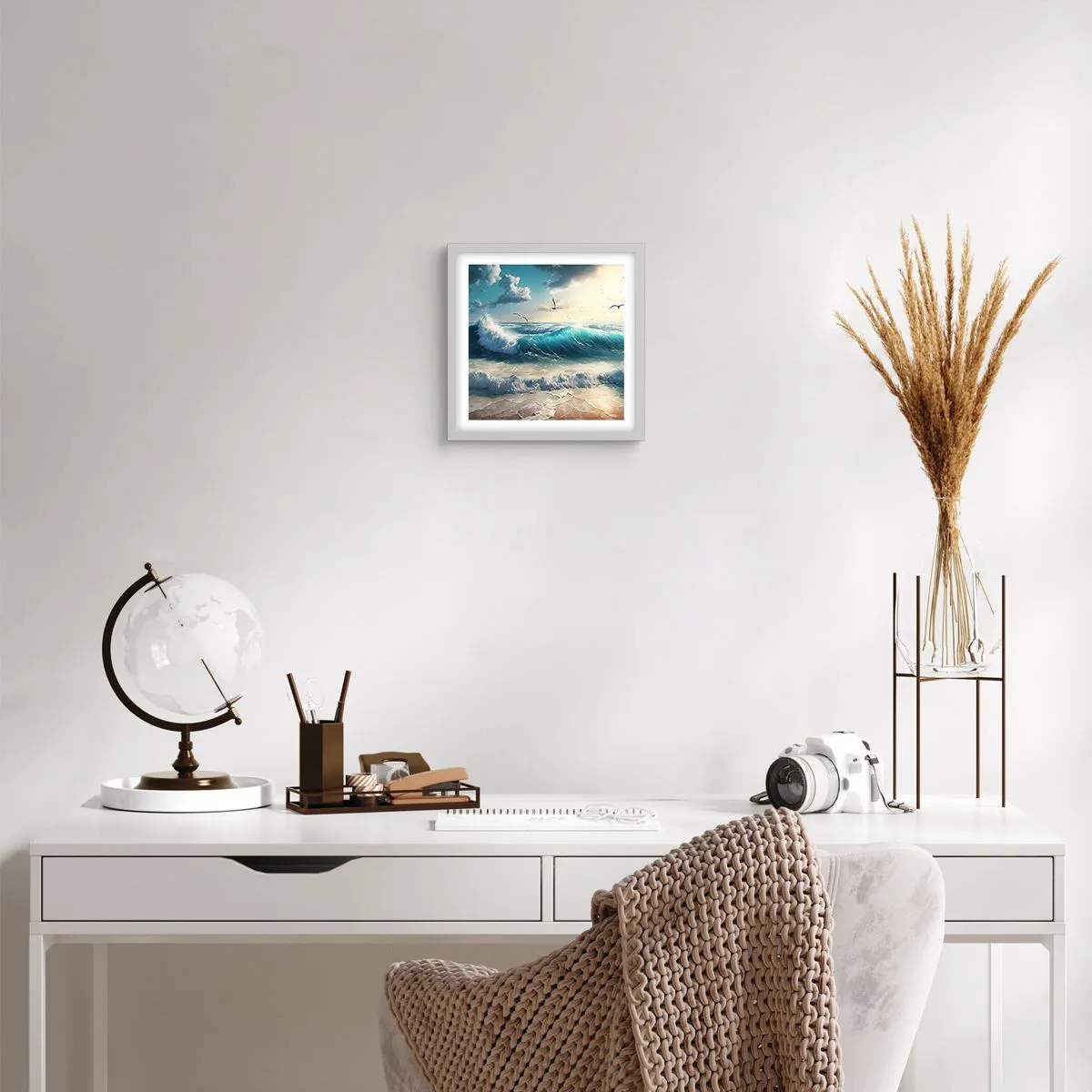 Plakat i hvid ramme - Støj kun for dig - 30x30 cm