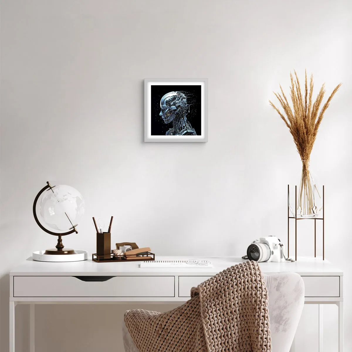 Plakat w białej ramie - Technologia jest kobietą - 30x30 cm