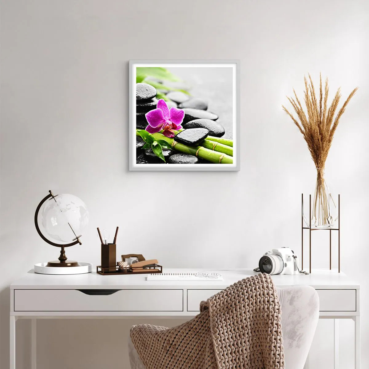 Plagát v bielom ráme - V pokojnej rovnováhe - 40x40 cm