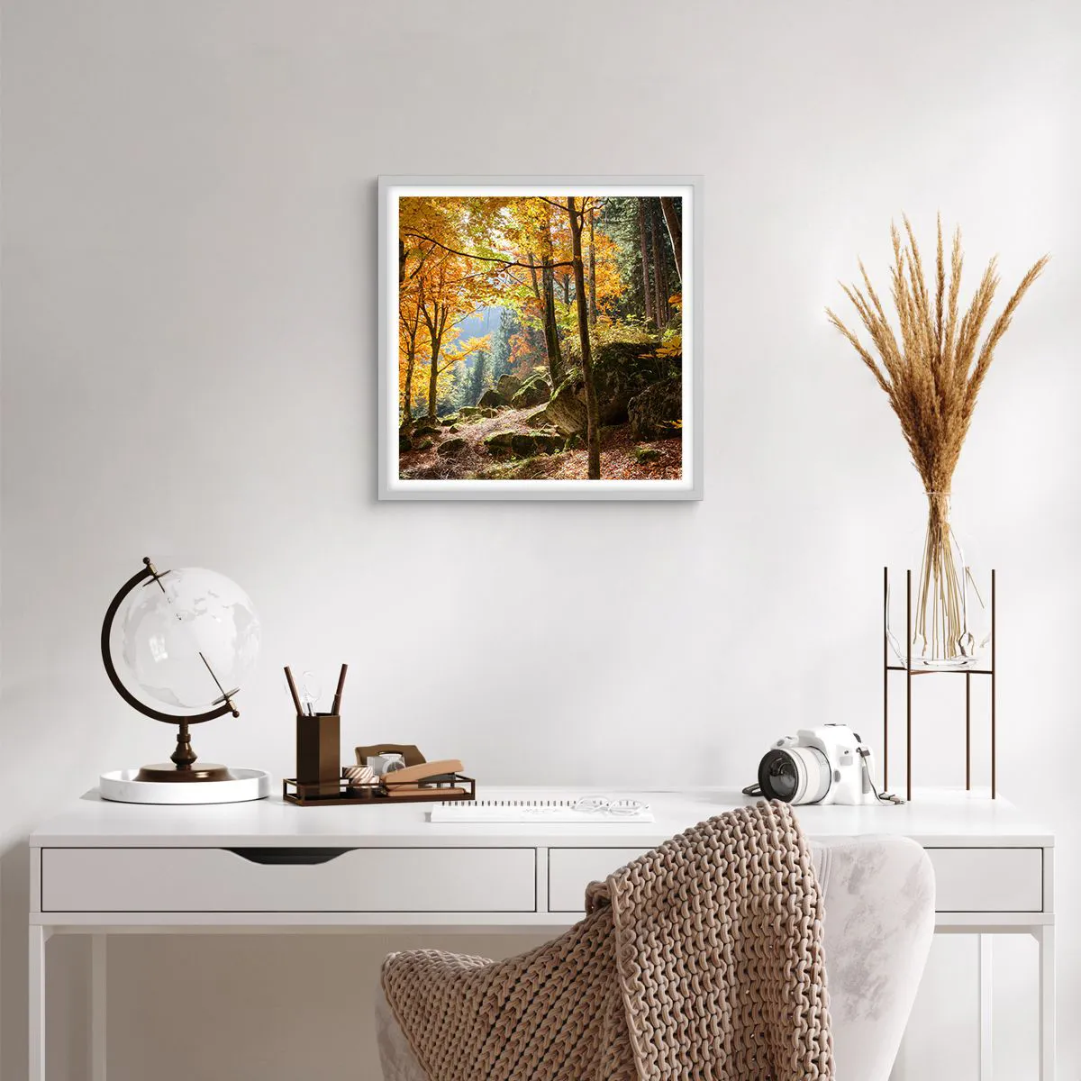 Poster in einem weißen Rahmen - Zeit zum Entspannen - 40x40 cm