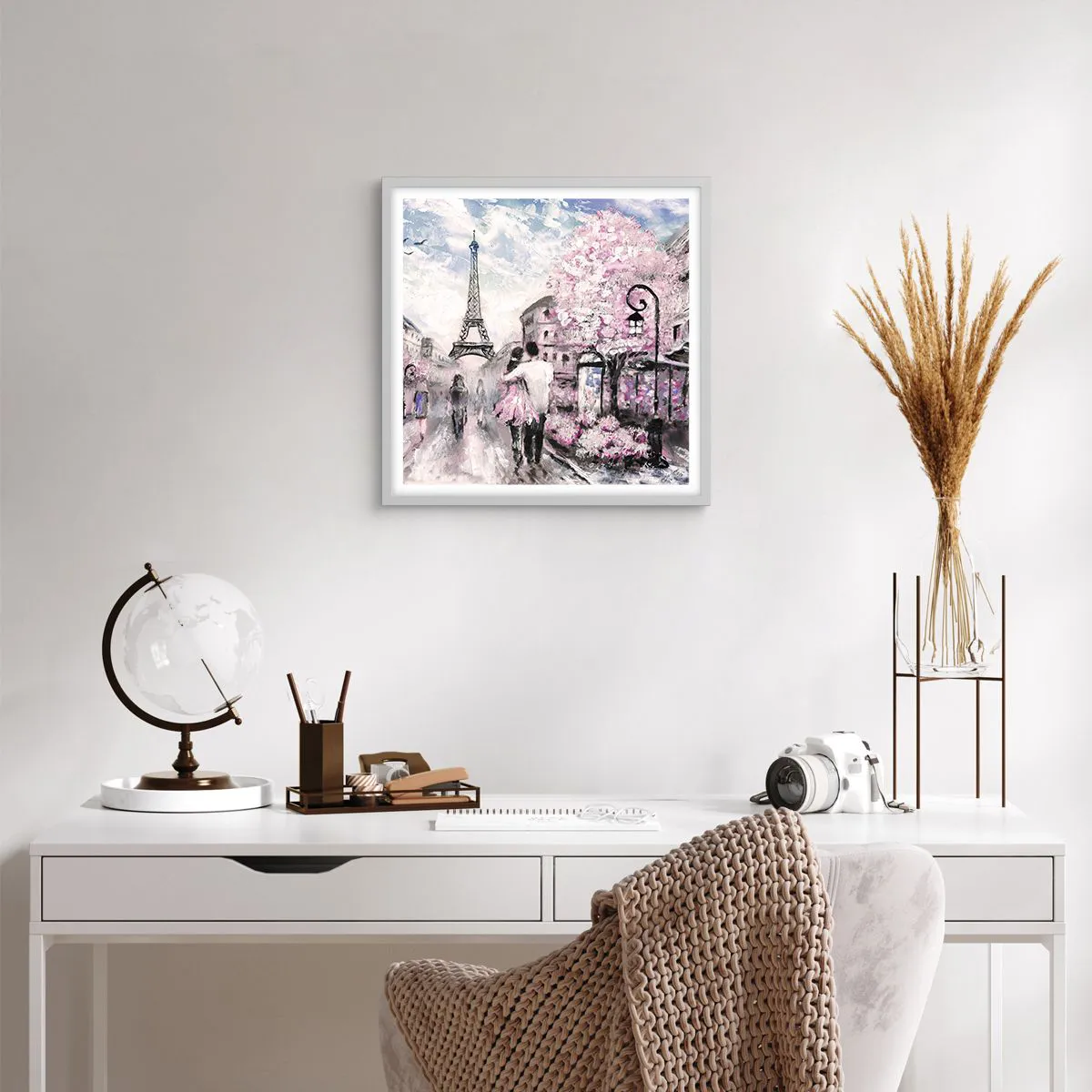 Poster in einem weißen Rahmen - Wie man sich verlieben kann, ist nur in ... - 40x40 cm