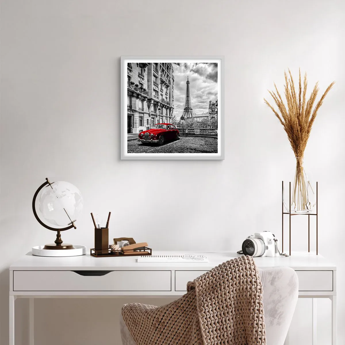 Poster in cornice bianca - Predatore in città - 40x40 cm