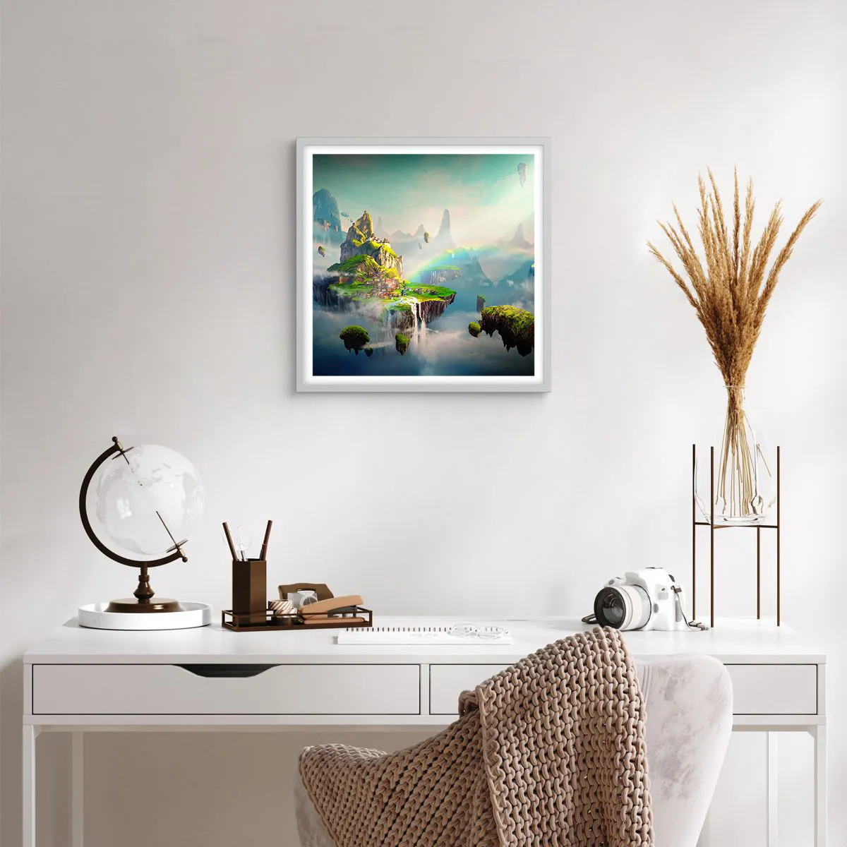 Poster in white frmae - Internal Heaven - Happy Islands - 40x40 cm