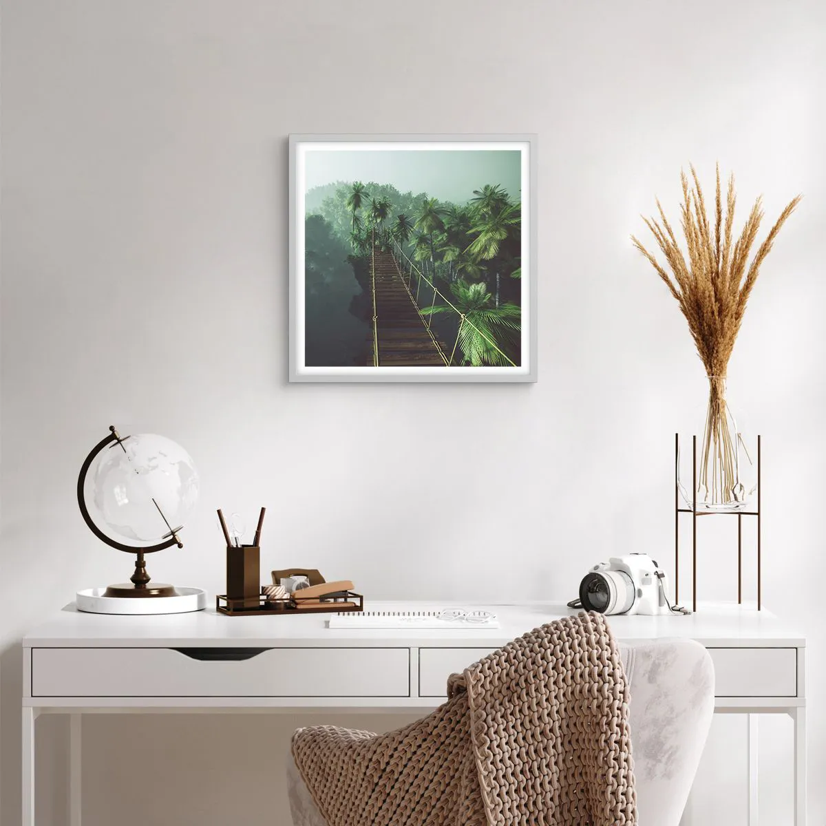 Poster in een witte lijst - Over de branding van groen - 40x40 cm