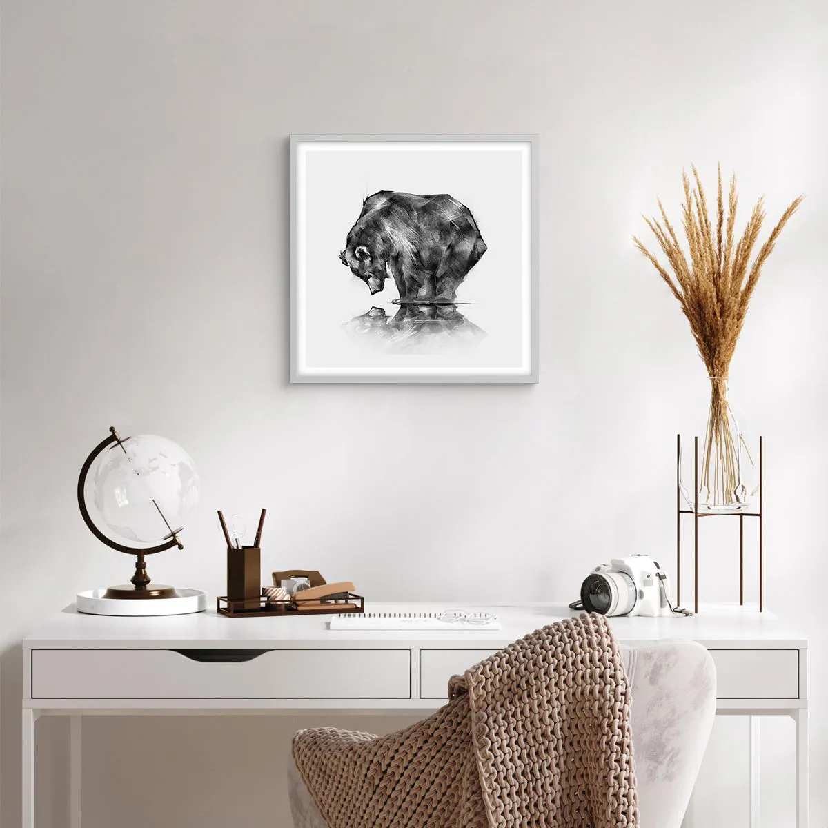 Poster in cornice bianca - Fa piacere vedere chi ci è caro - 40x40 cm