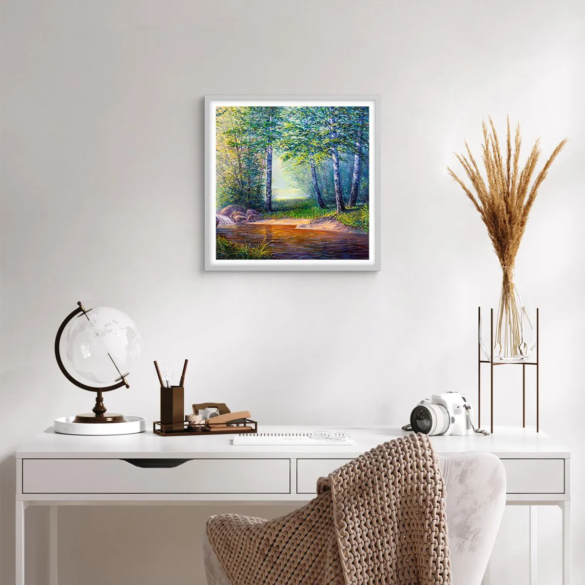 Poster in white frmae - Idyllic Scenery - 40x40 cm