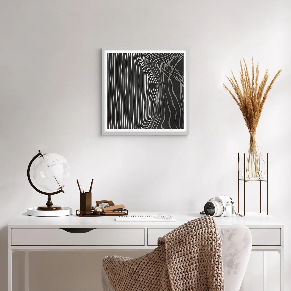 Affiche dans un cadre blanc - Poster - Rythme et accent - 40x40 cm