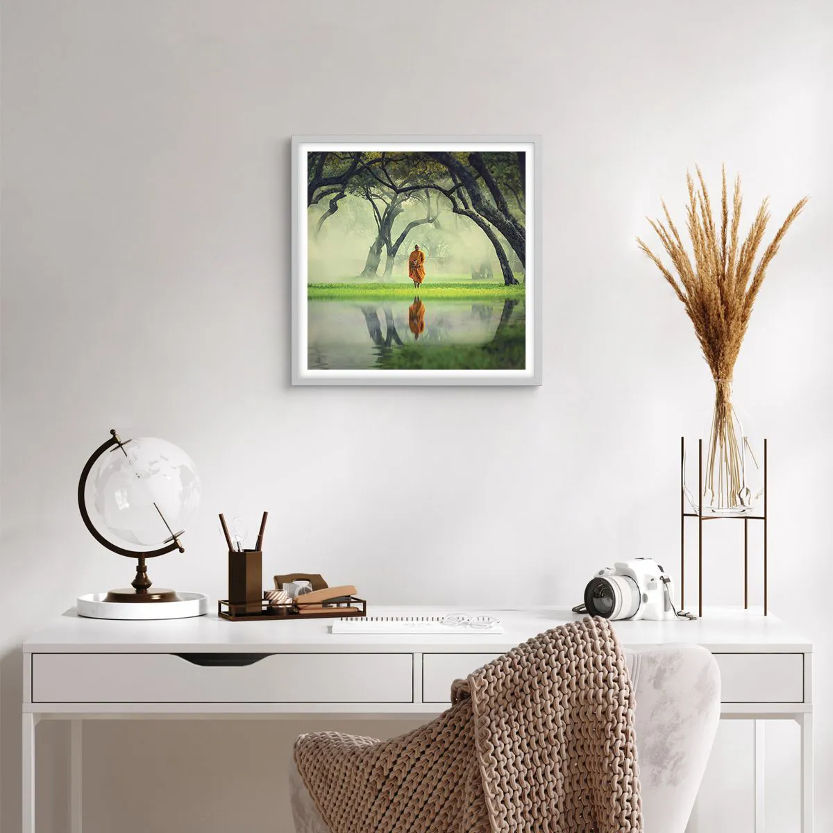 Affiche dans un cadre blanc - Poster - En route vers l'illumination - 40x40 cm