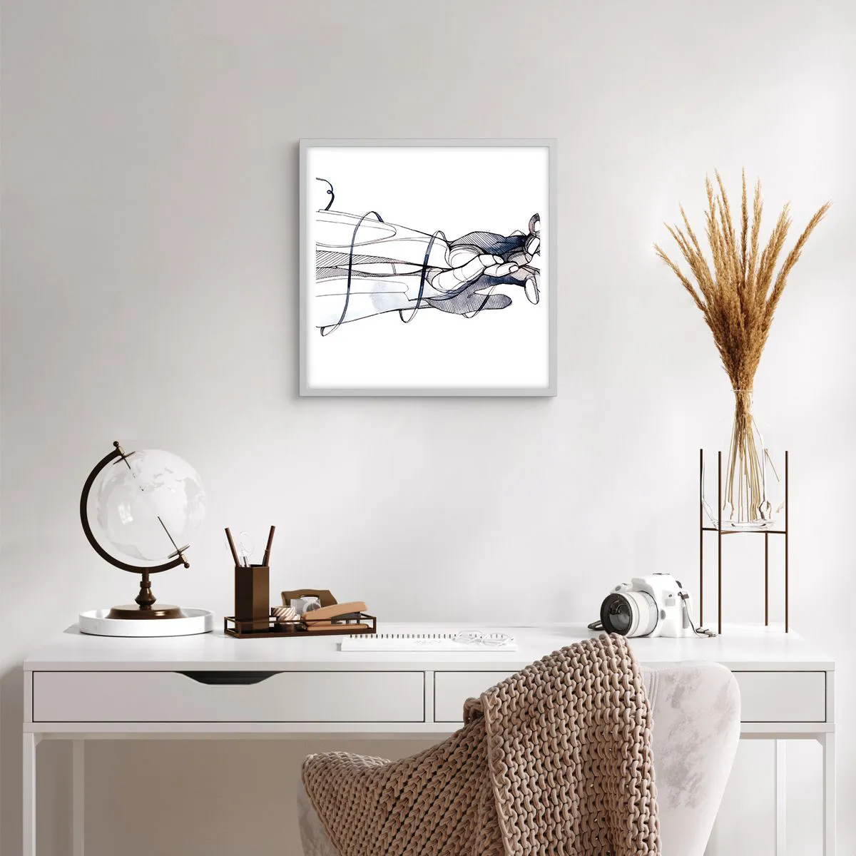 Poster in einem weißen Rahmen - Touch-Studie - 40x40 cm