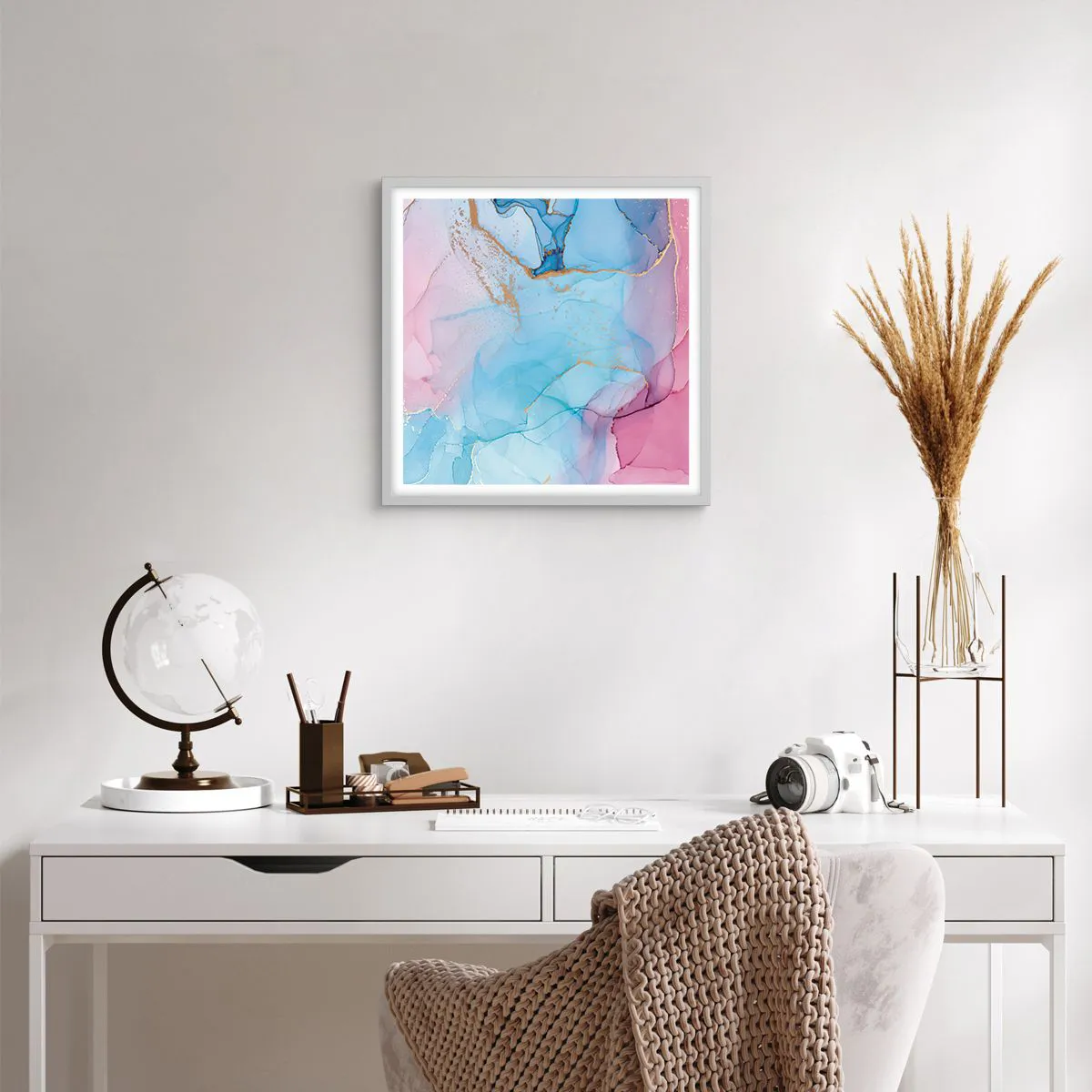 Poster in einem weißen Rahmen - Begegnung und Durchdringung - 40x40 cm