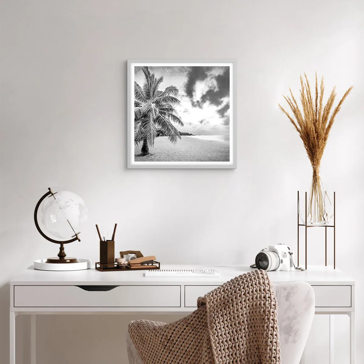 Poster in einem weißen Rahmen - Wenn du dich nach Einsamkeit sehnst ... - 40x40 cm