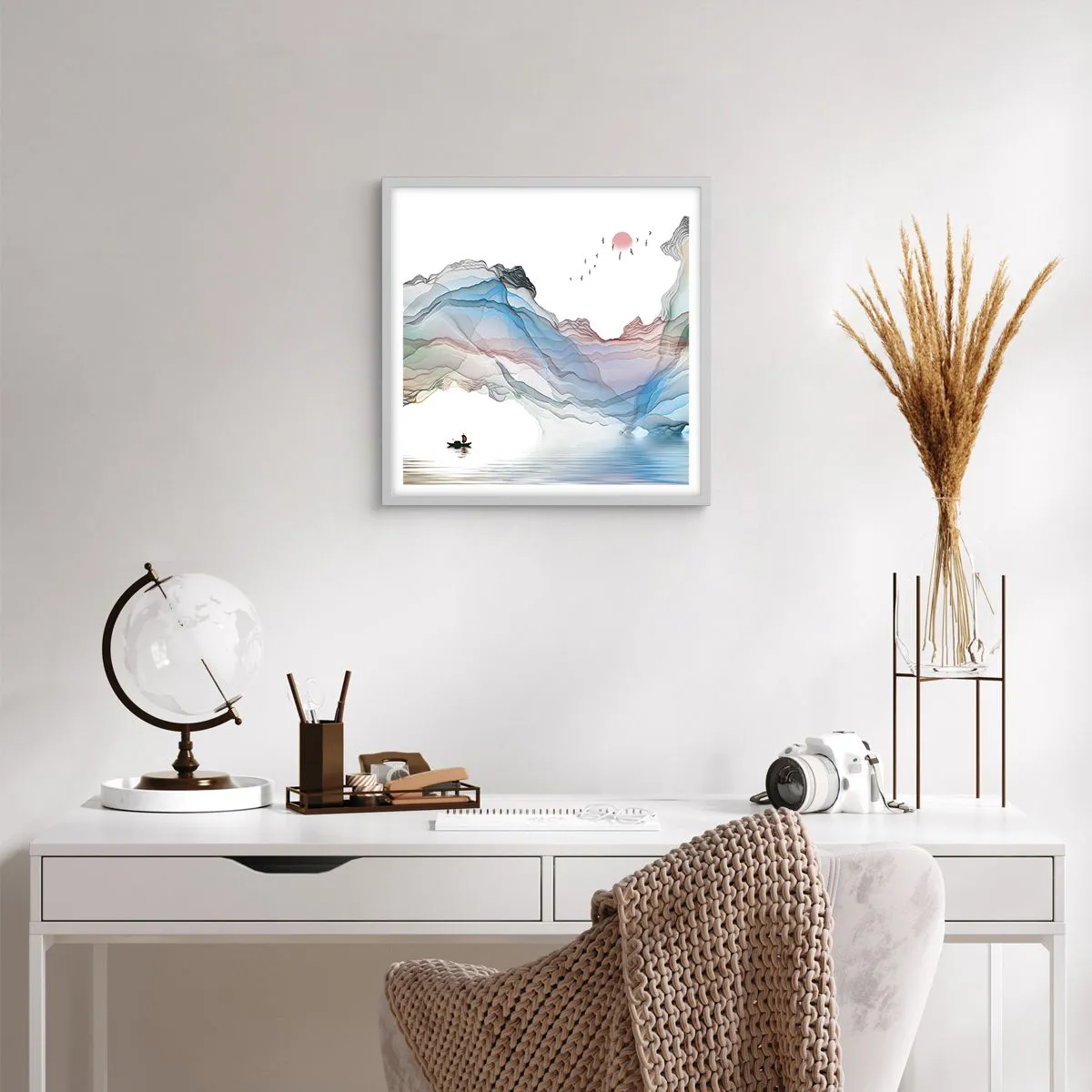 Plagát v bielom ráme - Ku krištáľovým horám - 40x40 cm