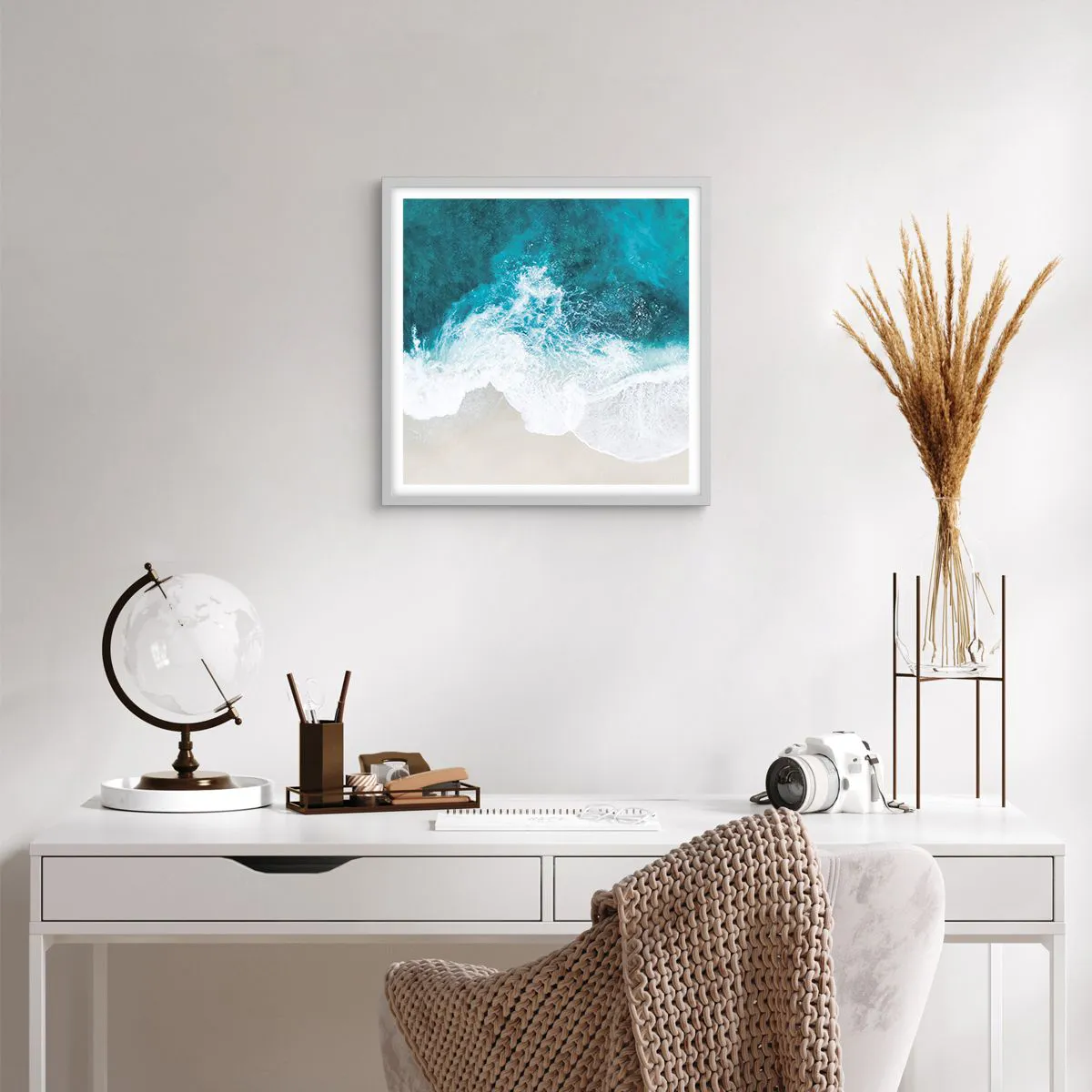 Plagát v bielom ráme - Prirodzené pohladenie - 40x40 cm