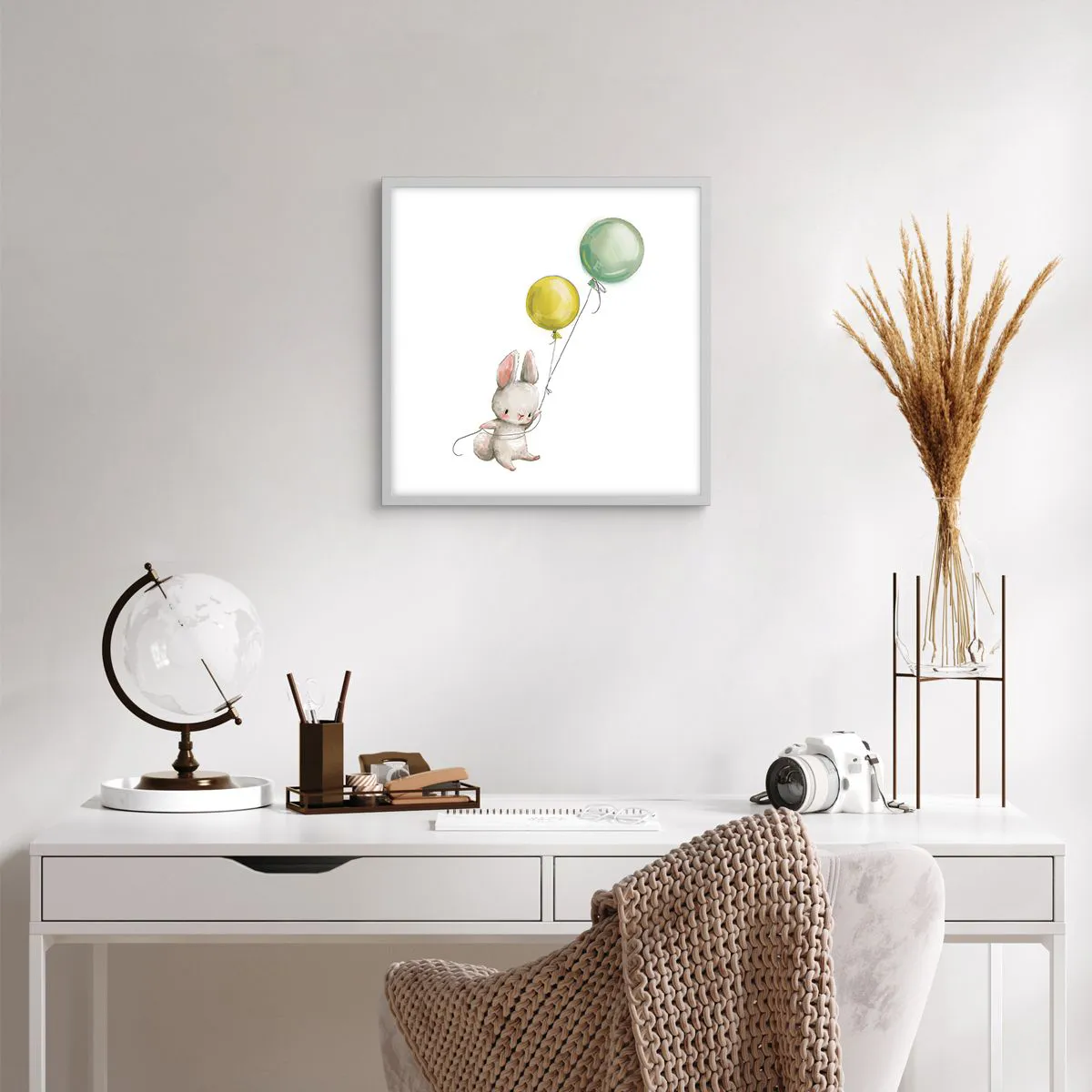 Affiche dans un cadre blanc - Poster - Moi aussi je vole! - 40x40 cm