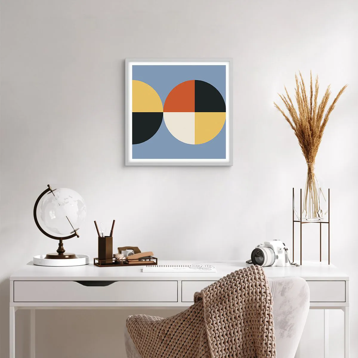 Plakát v bílém rámu - Koukej a počítej - 40x40 cm