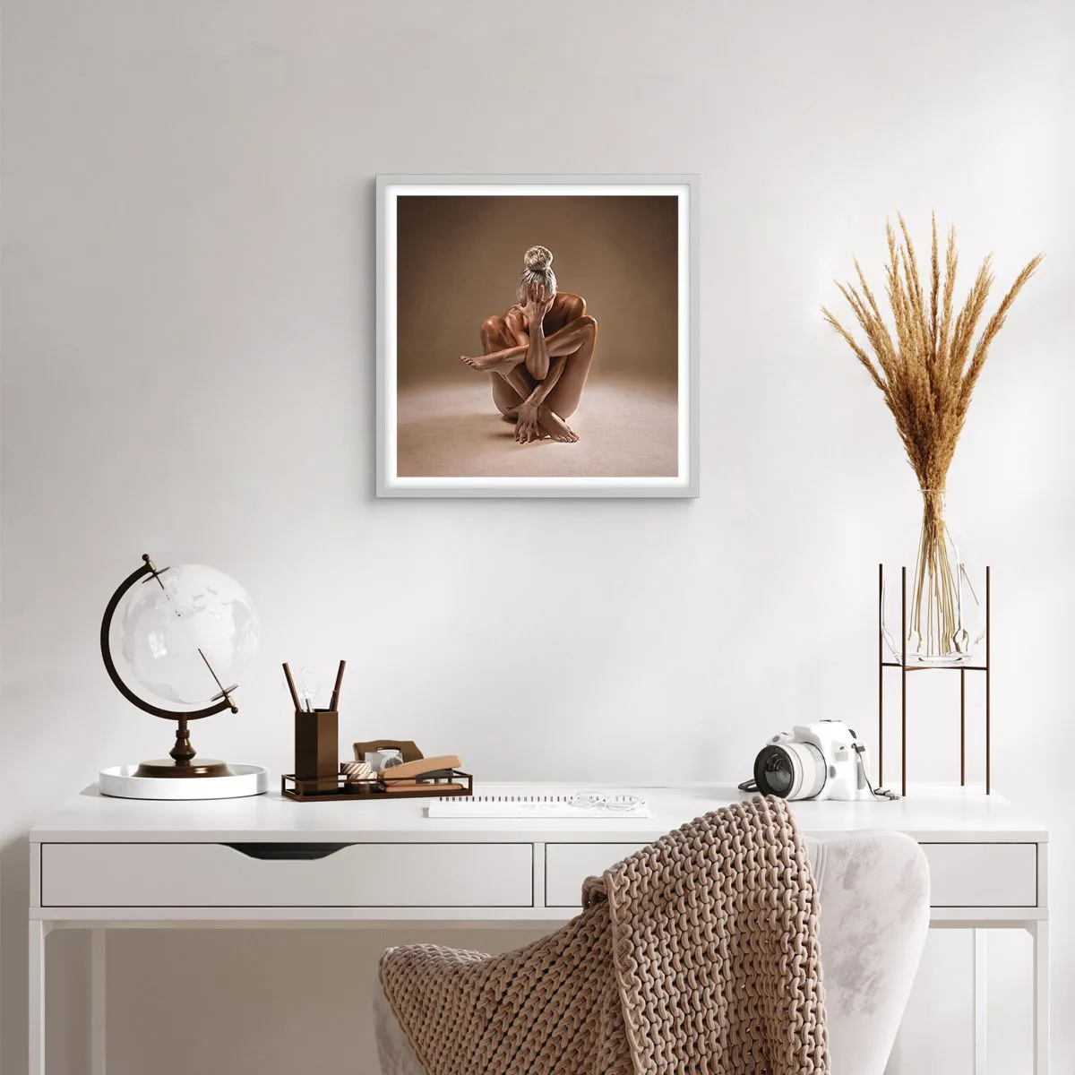 Poster in een witte lijst - De eenheid van lichaam en geest - 40x40 cm