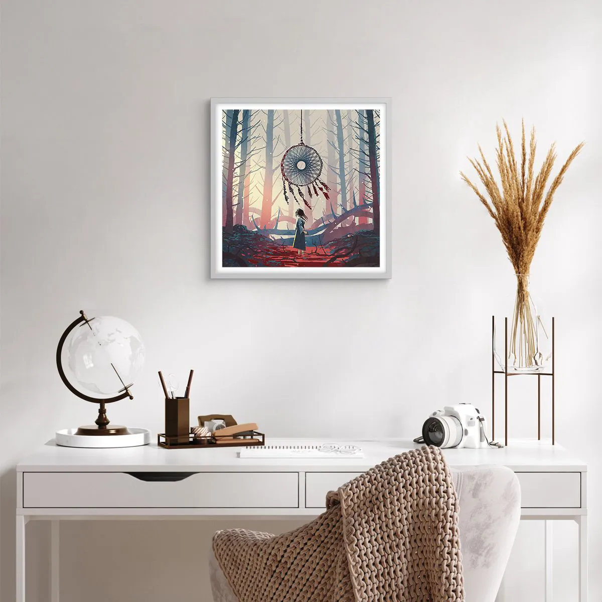 Poster în ramă albă - Ritualul secret al fericirii - 40x40 cm