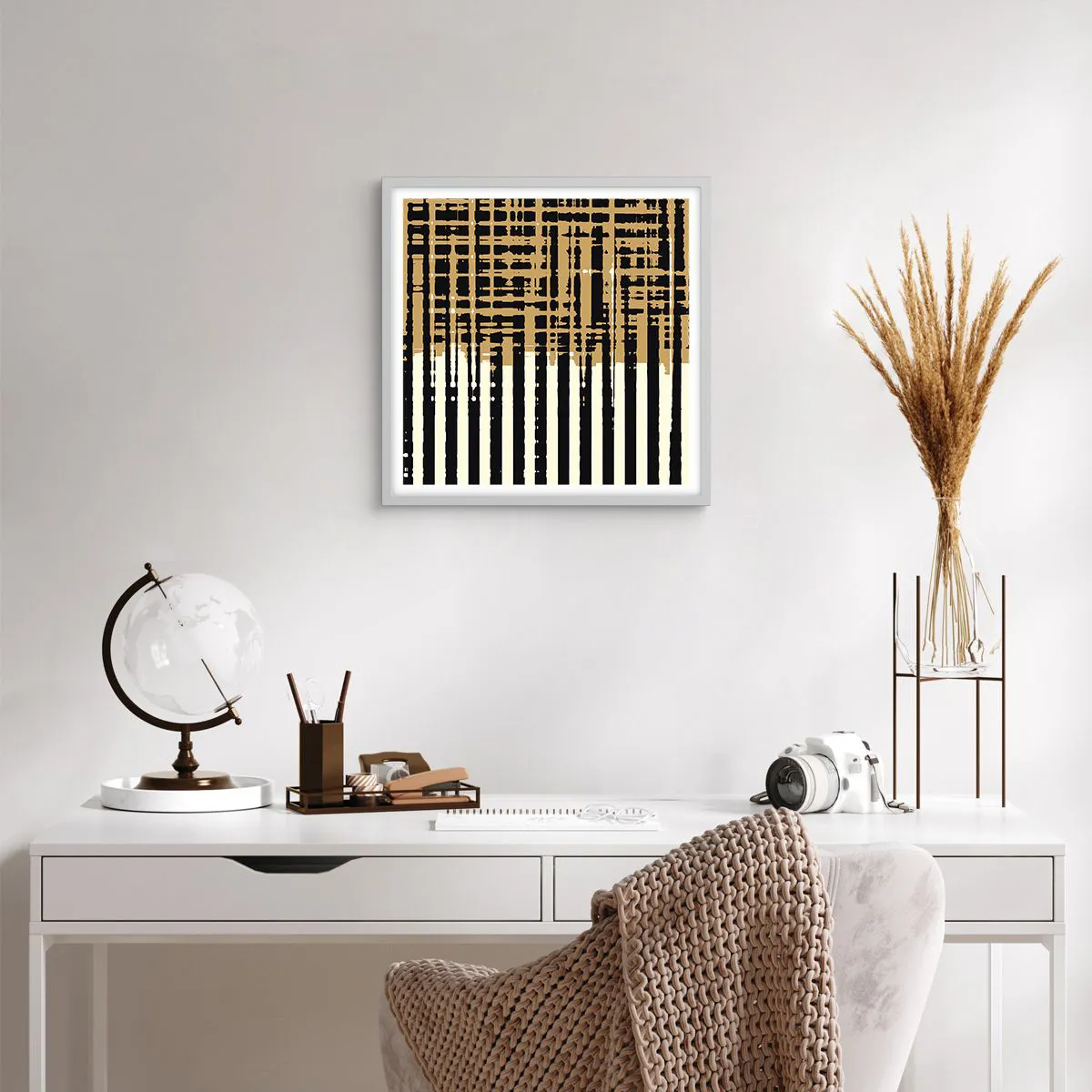 Poster in white frmae - Architectural Abstract - 40x40 cm