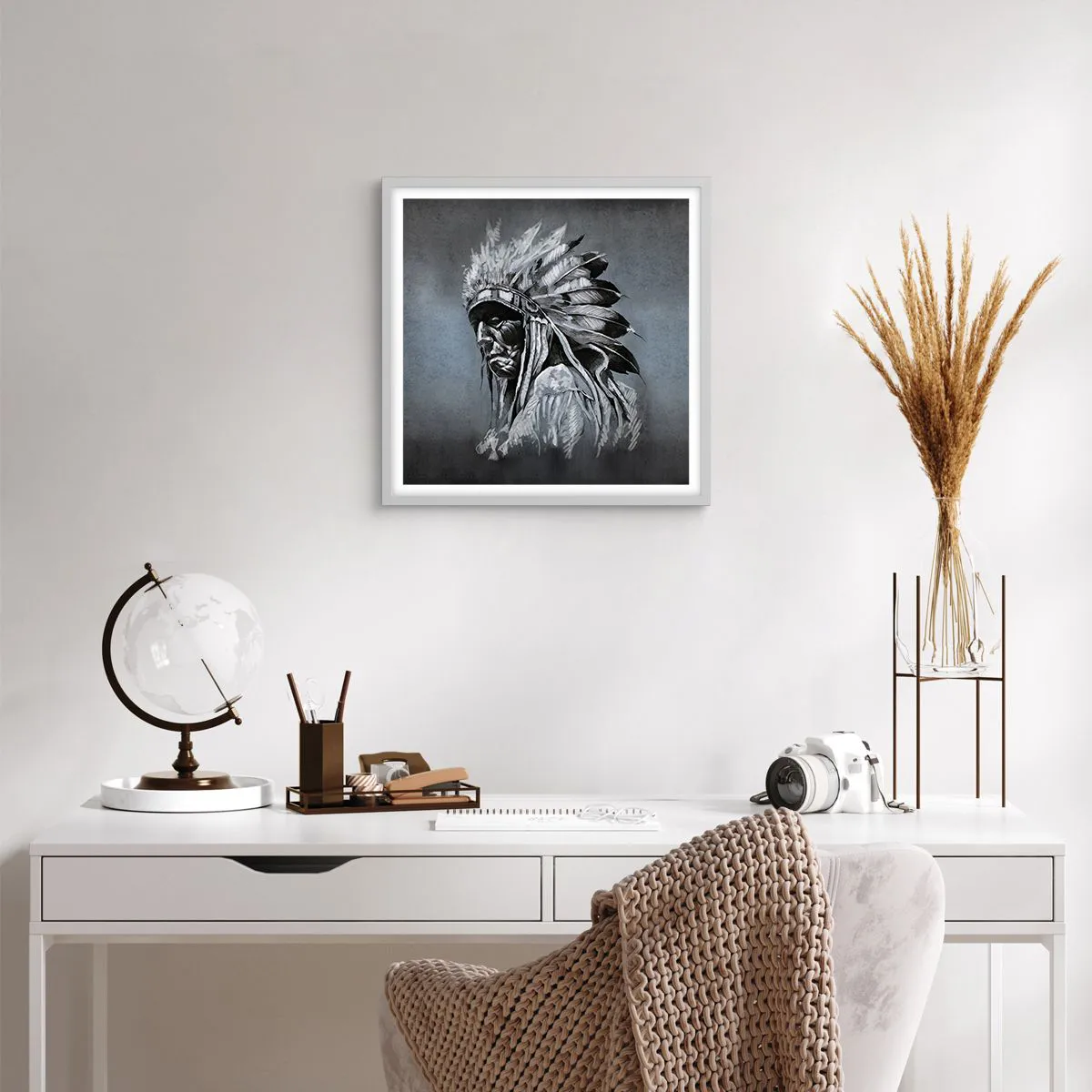 Affiche dans un cadre blanc - Poster - Retour aux sources - 40x40 cm