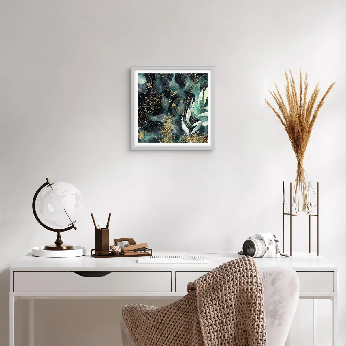 Plakát v bílém rámu - Kouzelná zahrada - 40x40 cm