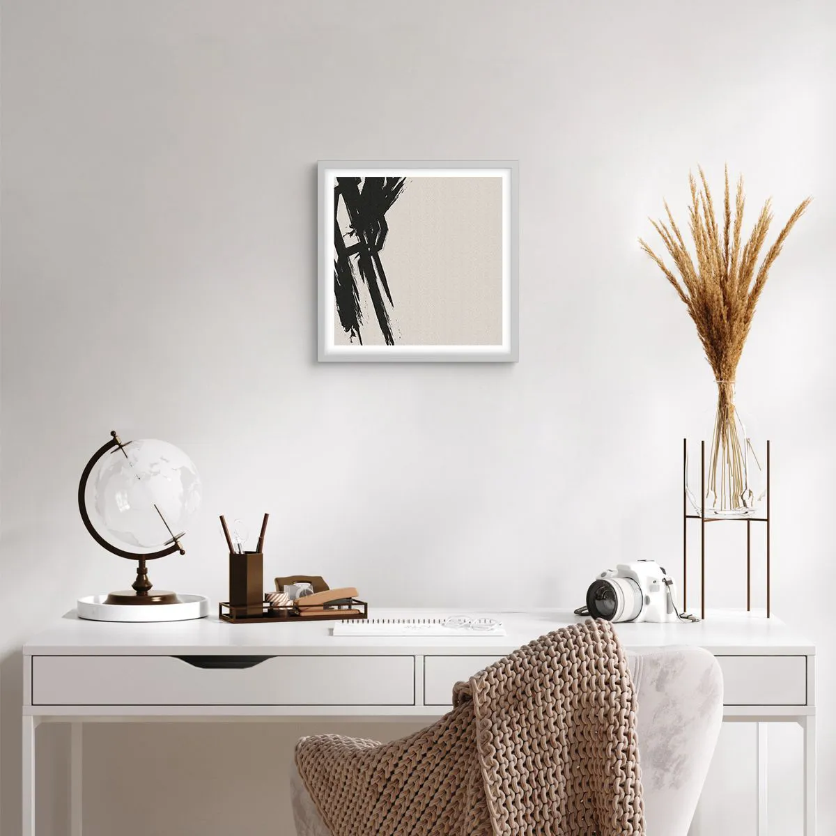 Affiche dans un cadre blanc - Poster - Ruée imparable - 40x40 cm