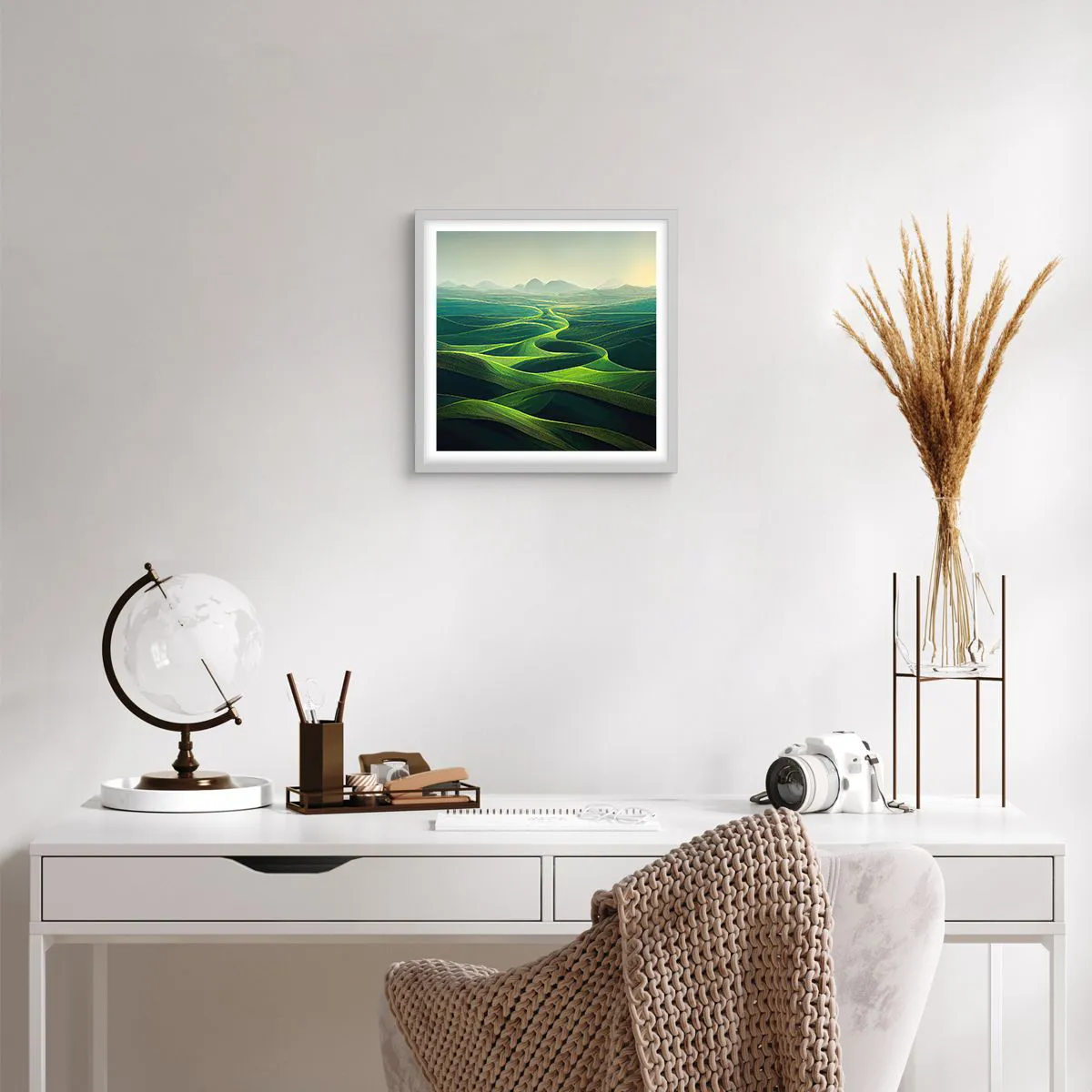 Poster in een witte lijst - In de groene dalen - 40x40 cm