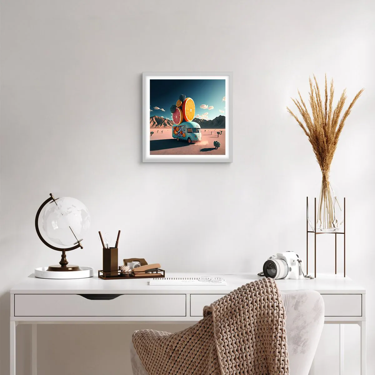 Affisch i vit ram - En smak av semester - 40x40 cm