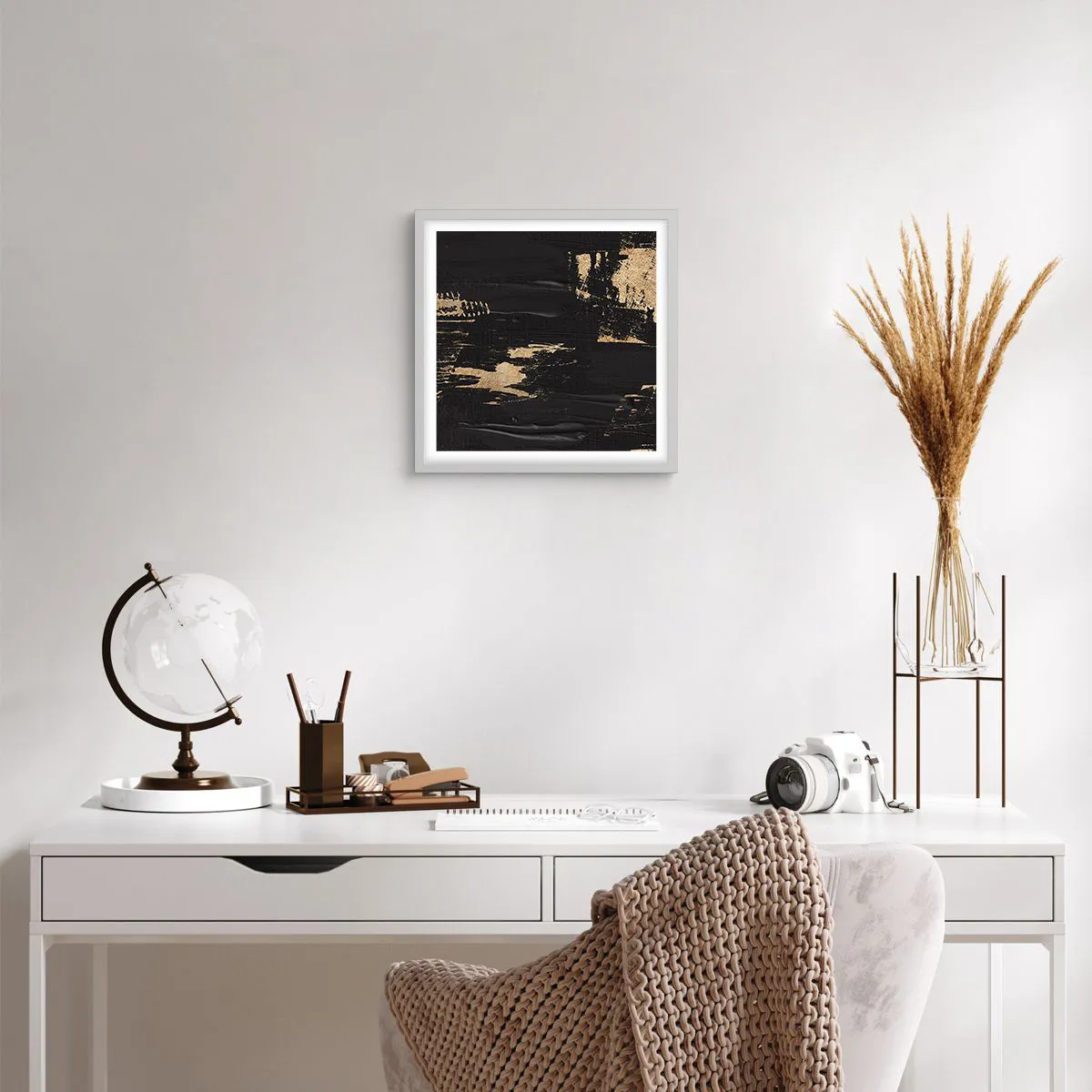 Poster in white frmae - Touch Mark - 40x40 cm