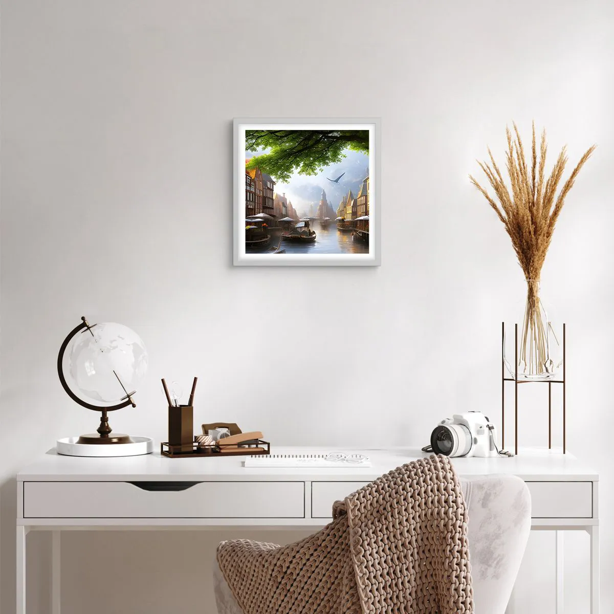 Poster in white frmae - Dutch Urban Landscape - 40x40 cm