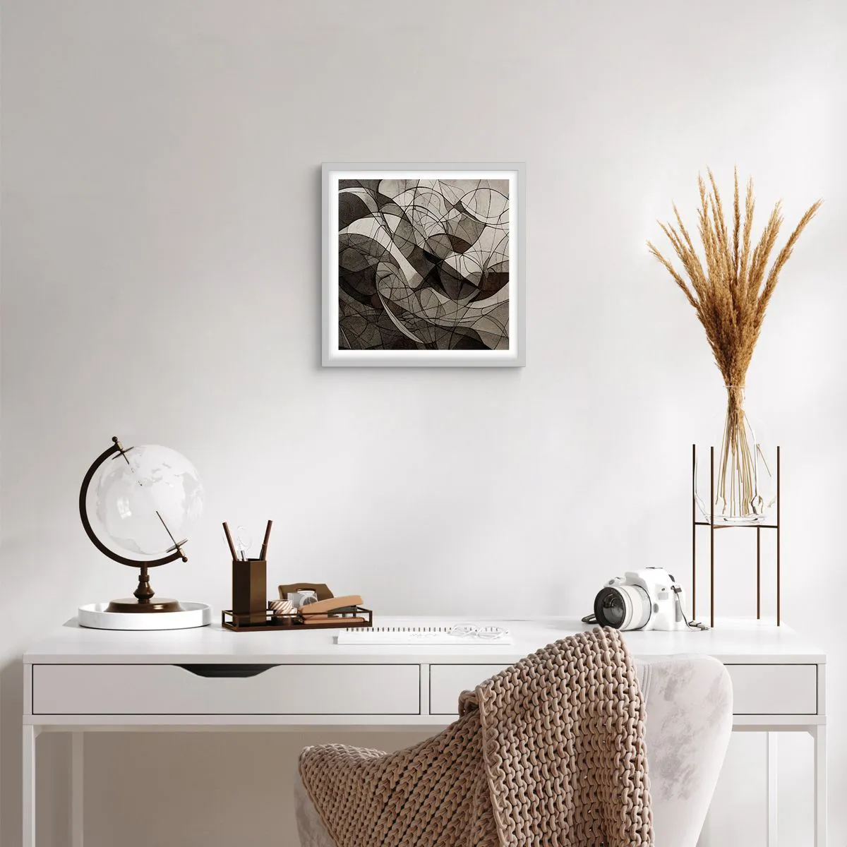 Plagát v bielom ráme - Obeh farieb Zeme - 40x40 cm