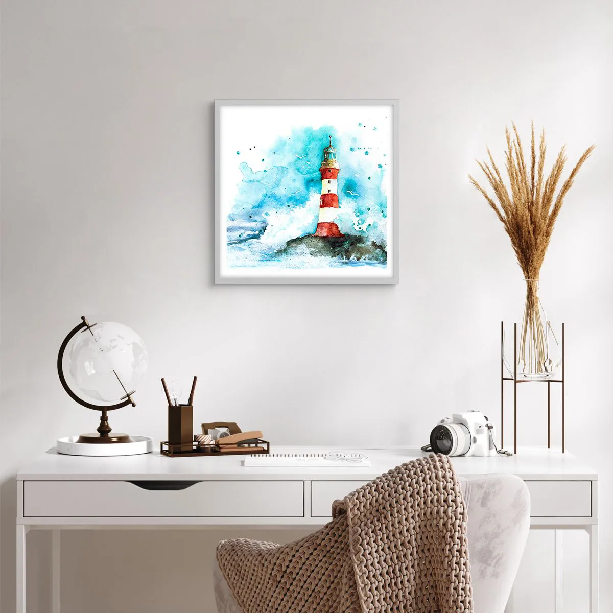 Plakát v bílém rámu - Jednota živlů - 50x50 cm