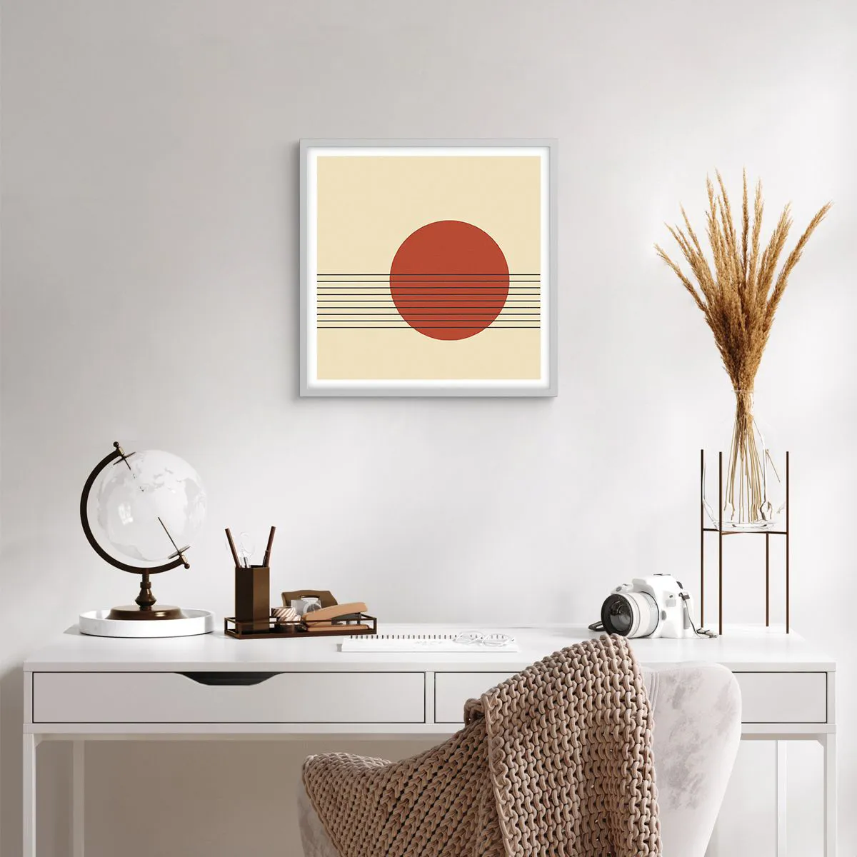 Poster in einem weißen Rahmen - Immer wieder und weiter - 50x50 cm