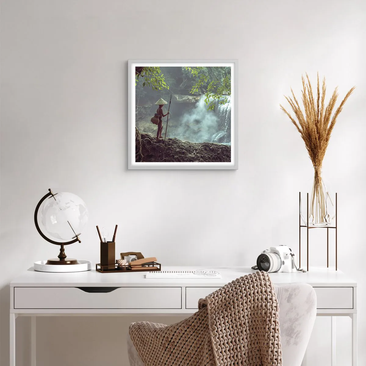 Poster in einem weißen Rahmen - Befreundet mit der Natur - 50x50 cm