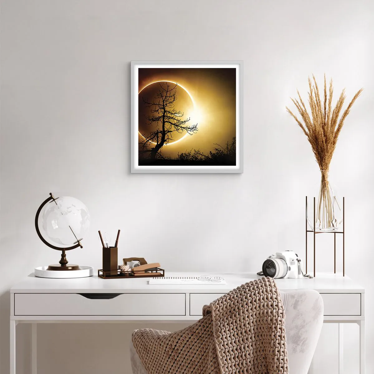 Poster in white frmae - Total Eclipse - 50x50 cm