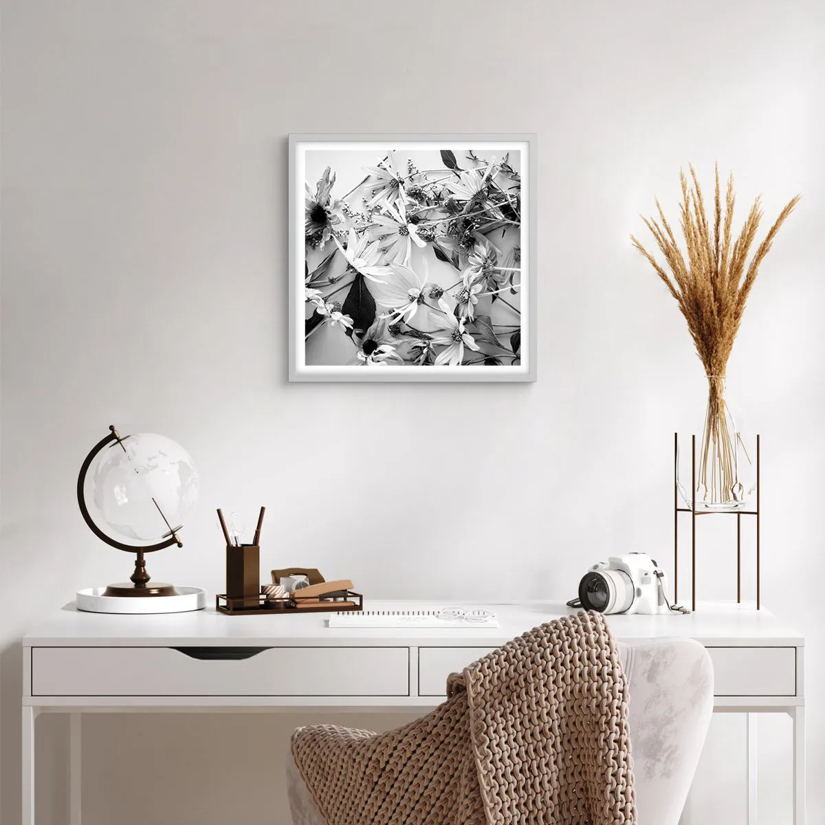 Pôster em moldura branca - Não é um ramo de flores - 50x50 cm