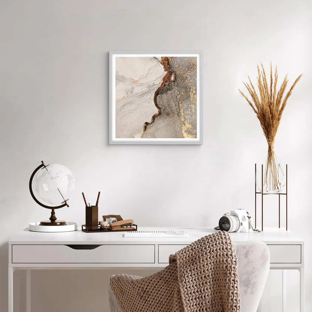 Affisch i vit ram - På färgernas gräns - 50x50 cm