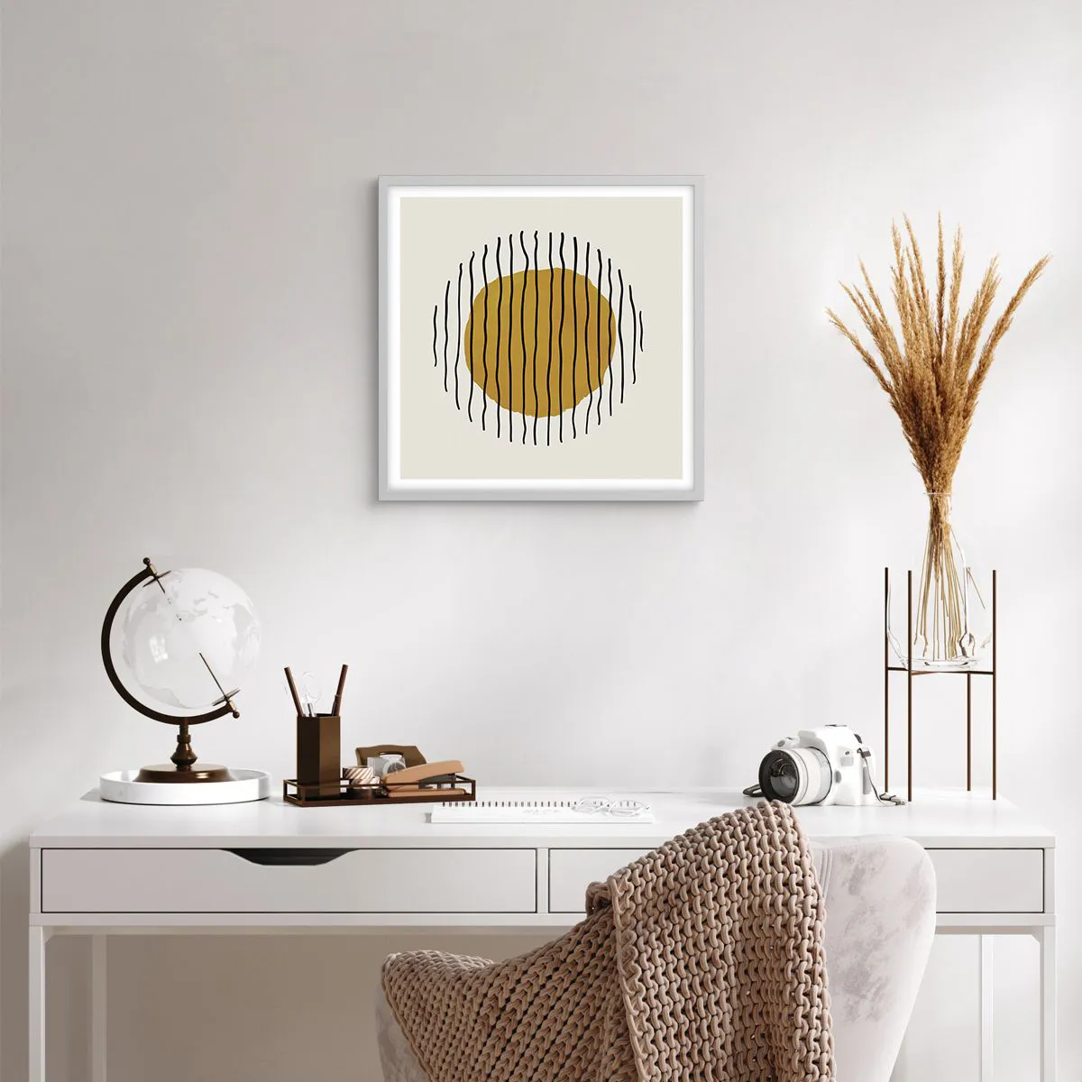 Poster in einem weißen Rahmen - Abstraktion, die vor Hitze zittert - 50x50 cm