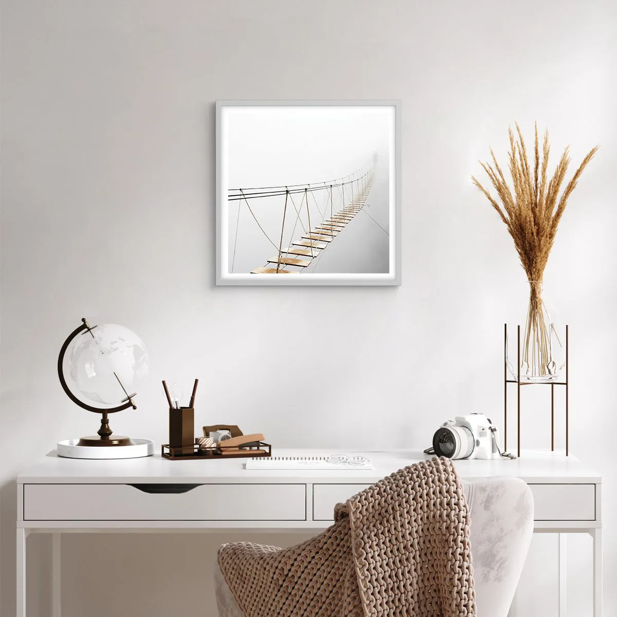 Affiche dans un cadre blanc - Poster - Où cela va-t-il te mener? - 50x50 cm