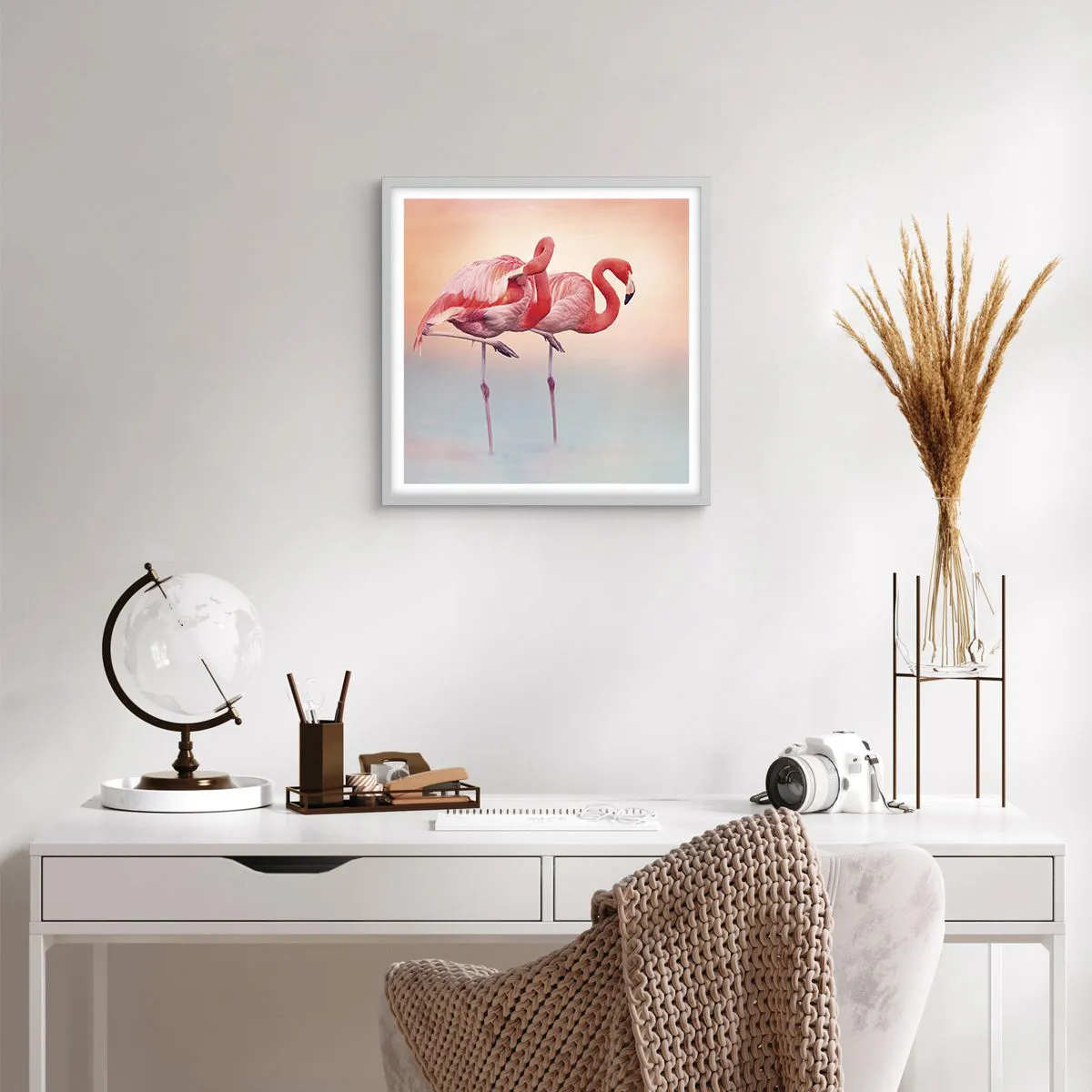 Plagát v bielom ráme - Vo farbe zapadajúceho slnka - 50x50 cm