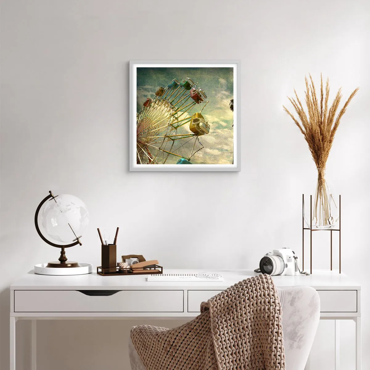 Poster in einem weißen Rahmen - Es wird Spaß geben ... - 50x50 cm