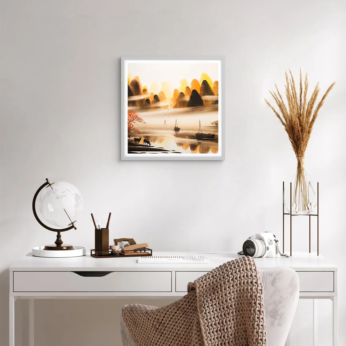 Poster in white frmae - Further than Far East - 50x50 cm